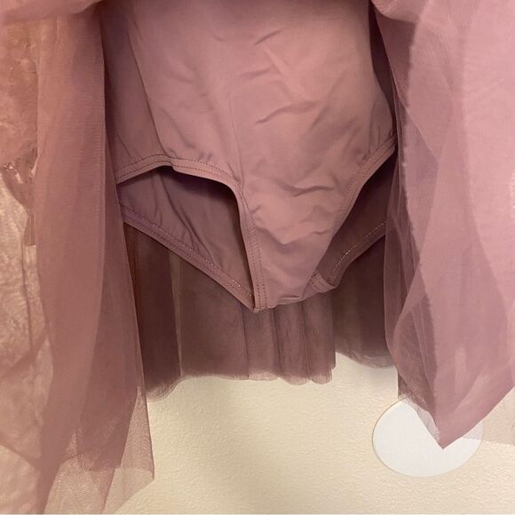 Weissman Dance ballet tutu mauve lavender lace long sleeve dress Why 9740 LC - Picture 8 of 14